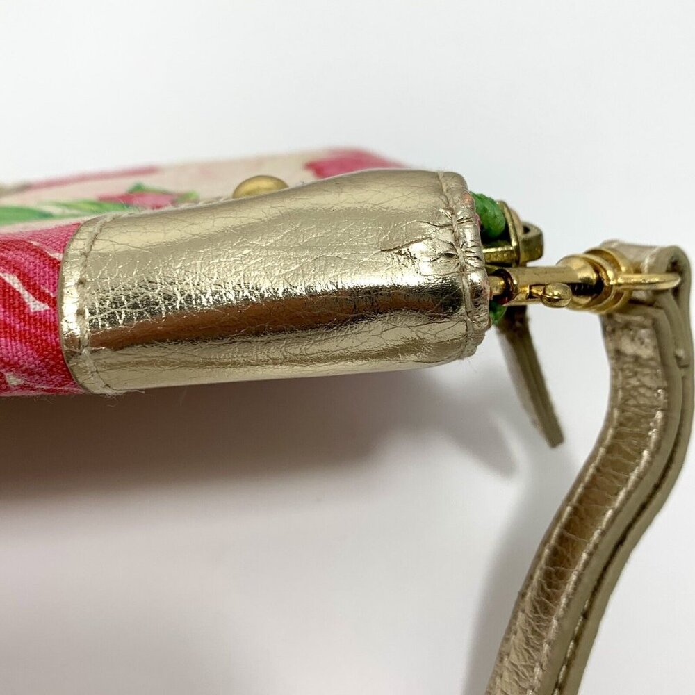 LILLY PULITZER Coming In Hot Wristlet Wallet With Detachable Strap METALLIC Trim - Picture 4 of 11